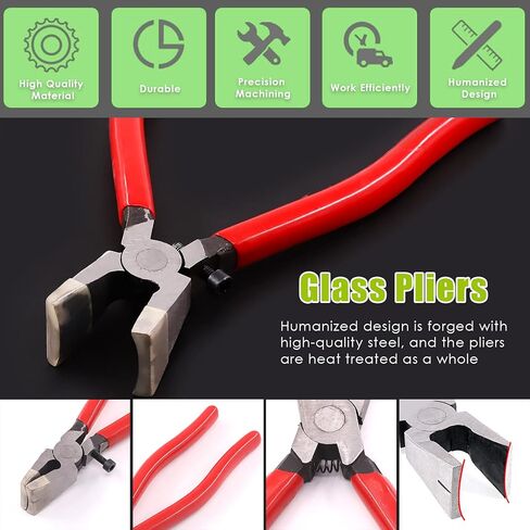 Keadic Glass Cutting Tool Set Contains Glass Running Pliers, 2mm-20mm Oil Feed Carbide Tip with 3 Bonus Blades, Calibrated Portable Circular Glass Cutter for Mirrors Windows Mosaic Stained Glass in Saudi Arabia