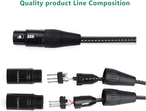 NANYI XLR كابل الميكروفون الفاصل XLR إلى XLR كابلات التصحيح 3-Pin XLR ذكر إلى ثنائي XLR أنثى Y كابل محول ميكروفون كابل DMX كابل التصحيح الحبال -10FT in Kuwait