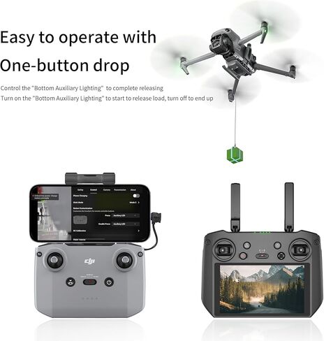 جهاز إسقاط الطائرات بدون طيار لطائرات Mavic 3/Mavic 3 Classic/Mavic 3 Pro، جهاز التوصيل وقاذف النقل وقاذف طُعم الزفاف بدون طيار متوافق مع Gopro 3/Action3/Action4/Insta360 x3 in Kuwait