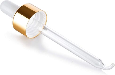 JUVITUS Dropper Closure Top for 2 oz / 60 ml (20-400 Neck Size) Boston Round Bottles - 12 Pack (Gold Glass Bent Tip) in Saudi Arabia