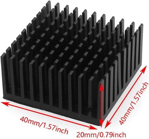 40mm Heatsink Kit 2PCS 40 x 40x 20mm Aluminum Heat Sink Radiator Cooler Cooling Fin with Thermal Conductive Adhesive Tape for Cooling 3D Printers CPU Light-Emitting Diode Power Active Component in Saudi Arabia