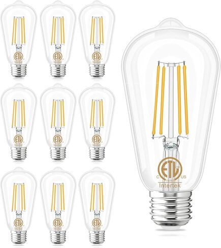 GOLSPARK E26 LED Bulb 60 Watt Equivalent, LED Edison Bulbs 5000K Daylight, Edison Bulbs 60 Watt LED for Living Room Dining Bathroom Vanity, 800LM, 6W 120V CRI85, E26 Base, Non-dimmable, 10 Pack in Kuwait
