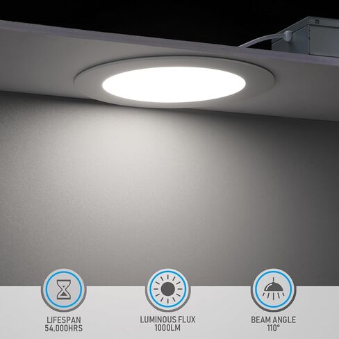 إضاءة LED نحيفة مقاس 6 بوصات من TORCHSTAR مع صندوق توصيل، إضاءة LED رفيعة للغاية 12 وات قابلة للتعتيم من الألومنيوم، ضوء نهاري 5000 كلفن، إضاءة سفلية LED من السلسلة الأساسية، ETL ونجمة الطاقة، حزمة من 6 قطع in Saudi Arabia