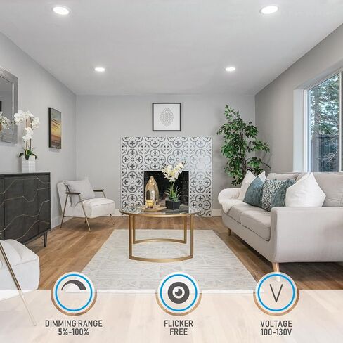 إضاءة LED نحيفة مقاس 6 بوصات من TORCHSTAR مع صندوق توصيل، إضاءة LED رفيعة للغاية 12 وات قابلة للتعتيم من الألومنيوم، ضوء نهاري 5000 كلفن، إضاءة سفلية LED من السلسلة الأساسية، ETL ونجمة الطاقة، حزمة من 6 قطع in Saudi Arabia