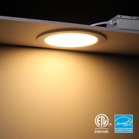 إضاءة LED نحيفة مقاس 6 بوصات من TORCHSTAR مع صندوق توصيل، إضاءة LED رفيعة للغاية 12 وات قابلة للتعتيم من الألومنيوم، ضوء نهاري 5000 كلفن، إضاءة سفلية LED من السلسلة الأساسية، ETL ونجمة الطاقة، حزمة من 6 قطع in Saudi Arabia