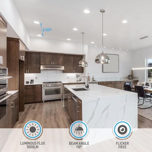 إضاءة LED نحيفة مقاس 6 بوصات من TORCHSTAR مع صندوق توصيل، إضاءة LED رفيعة للغاية 12 وات قابلة للتعتيم من الألومنيوم، ضوء نهاري 5000 كلفن، إضاءة سفلية LED من السلسلة الأساسية، ETL ونجمة الطاقة، حزمة من 6 قطع in Saudi Arabia