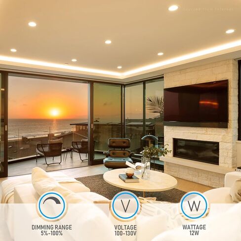 إضاءة LED نحيفة مقاس 6 بوصات من TORCHSTAR مع صندوق توصيل، إضاءة LED رفيعة للغاية 12 وات قابلة للتعتيم من الألومنيوم، ضوء نهاري 5000 كلفن، إضاءة سفلية LED من السلسلة الأساسية، ETL ونجمة الطاقة، حزمة من 6 قطع in Saudi Arabia