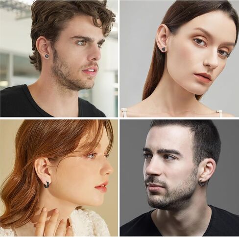 8 Pairs Viking Earrings for Men Women Viking Runes/Celtic Knot/Thor's Hammer/Wolf Head Fake Gauges Earrings Set Surgical Steel Screw Flatback Studs Faux Ear Plugs Punk Earrings in Saudi Arabia