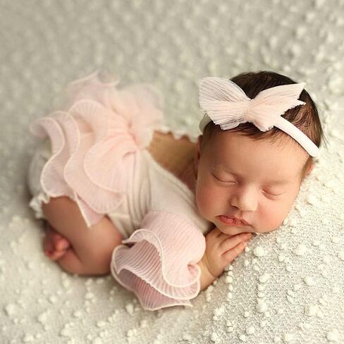 Baby Girl Photography Props Infant Cute Newborn Vest Lace Romper Bodysuit Pictures Monthly Photo Shoot Outfits in Saudi Arabia