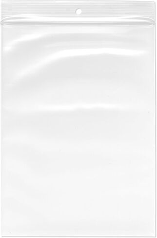 Plymor 6" x 8" (Pack of 100), 4 Mil with Hang-Hole Heavy Duty Zipper Reclosable Plastic Bags in Saudi Arabia