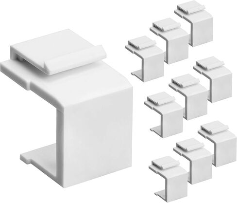 Cmple – Blank Insert Snap-in F Type Coax Connector for Keystone Wallplate - 10 Pack, Ivory in Saudi Arabia