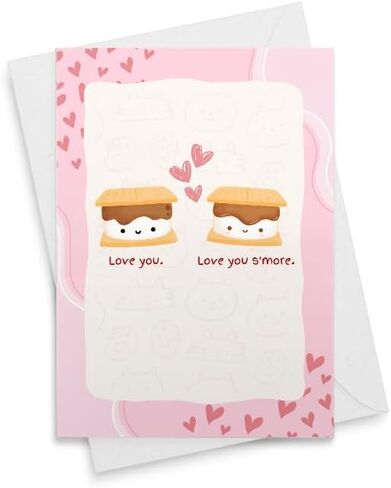 بطاقة حب لطيفة SMORES S'MORE Pun، بطاقة عيد ميلاد ممتعة، بطاقة لصديقك، بطاقة لصديقتك، بطاقة الذكرى السنوية، هدية عيد الحب له [00643] in Saudi Arabia