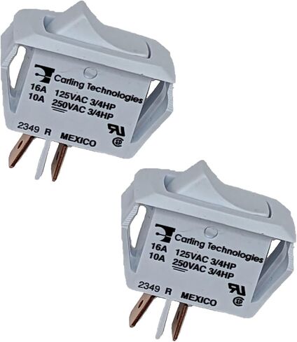 Carling Curvette White Rocker Switch | SPST ON-Off | 10A 250VAC / 16A 125VAC | Pack of 2 in Saudi Arabia