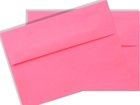 Hot Pink 100 Boxed A7 Envelopes 5-1/4 x 7-1/4 for 5x7 Invitations Photos Announcements Showers Christening Wedding by The Envelope Gallery in Saudi Arabia