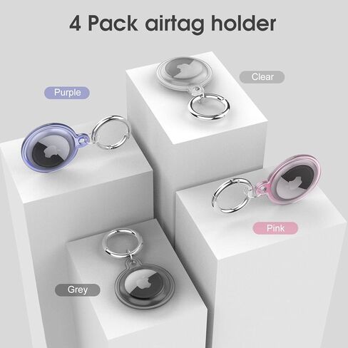 علامات الهواء - 4 عبوات من سلسلة مفاتيح Apple GPS Tracker Airtag مقاومة للماء، 4 عبوات حامل تعقب لـ Apple Airtag in Kuwait
