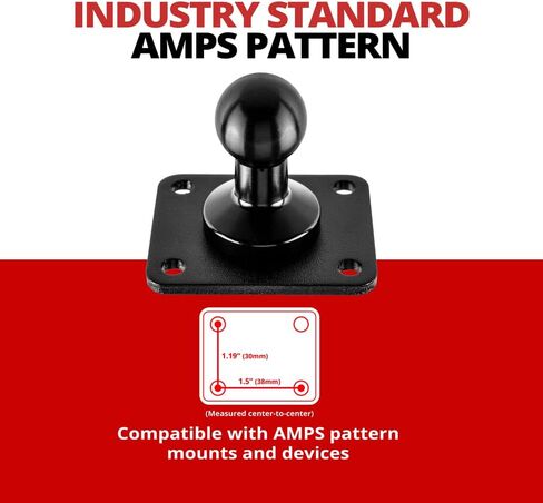 Tackform 20mm Ball Mount AMPS Adapter with 20mm 4-Hole AMPS Pattern Drill Base Mount (NOT Compatible with 1" / B Sized Systems) in Saudi Arabia