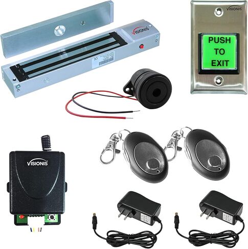 Visionis FPC-5013 One Door Access Control Inswinging Door 600lbs Electromagnetic Lock Kit with Wireless Receiver and Remote Magnetic Lock System in Kuwait