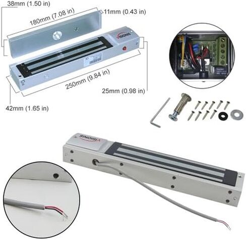 Visionis FPC-5013 One Door Access Control Inswinging Door 600lbs Electromagnetic Lock Kit with Wireless Receiver and Remote Magnetic Lock System in Kuwait
