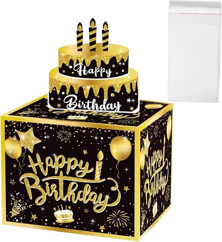 صندوق نقود لعيد ميلاد سعيد لسحب الهدايا النقدية، بطاقة عيد ميلاد سعيد، صناديق هدايا للنقود، 30 قطعة من أكياس بلاستيكية شفافة ذاتية الغلق للنقود وبكرة شريط (شفاف) in Kuwait