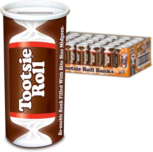 توتسي رول بانك، بنك بيجي قابل لإعادة الاستخدام مملوء بـ توتسي رول ميدجيس، 118 مل (عبوة من 24 قطعة) in Kuwait