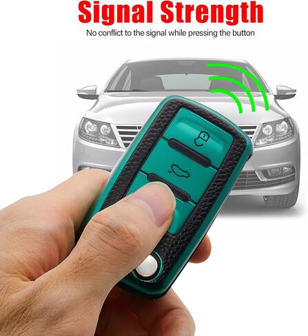 غطاء غطاء مفتاح VW Key Fob فائق النعومة من مادة TPU مع غطاء مفتاح سلسلة مفاتيح حماية 360 درجة متوافق مع VW Volkswagen Jetta Golf Polo MK6 Passat Tiguan Beetle 3 أزرار، أزرق in Kuwait