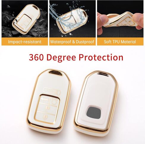 Gematay For Honda Key Fob Cover, Car Key Case Protector for Honda Civic Accord Pilot CRV Odyssey Key Fob Shell with keychain, Black in Saudi Arabia