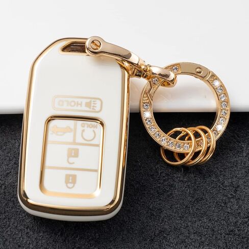 Gematay For Honda Key Fob Cover, Car Key Case Protector for Honda Civic Accord Pilot CRV Odyssey Key Fob Shell with keychain, Black in Saudi Arabia