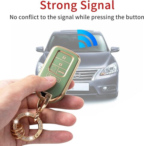 Gematay For Honda Key Fob Cover, Car Key Case Protector for Honda Civic Accord Pilot CRV Odyssey Key Fob Shell with keychain, Black in Saudi Arabia