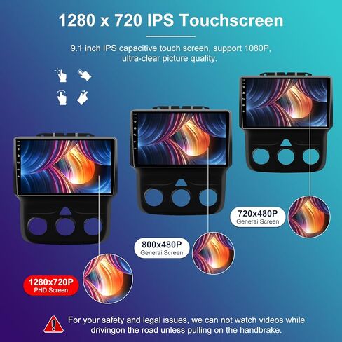 راديو 4GB + 32GB أندرويد 13 AR لسيارة دودج رام 2013-2018 1500 2500 3500 مع كاربلاي لاسلكي Andriod Auto شاشة لمس عالية الدقة 9 بوصة in Kuwait