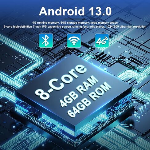 [8 Core 4+64G] راديو ستيريو سيارة مزدوج Din لاسلكي CarPlay 7 بوصات تعمل باللمس مستقبلات صوت السيارة مع نظام Android التلقائي للتحكم الصوتي GPS والملاحة FM/AM/RDS وكاميرا احتياطية راديو بلوتوث 5.0 ميكروفون in Saudi Arabia
