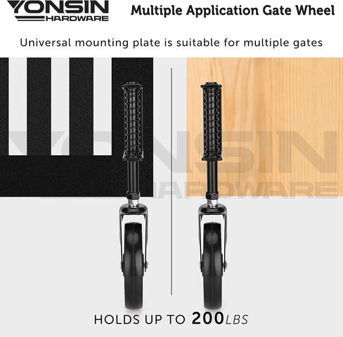 5" Heavy Duty Spring Loaded Gate Caster, Drag Gate Wheels with 360° Swivel for Wooden Gate Fence, Metal Tube Gate, Anti Sag Gate Kit, 330 Lbs Capacity, 1 Pac, Black in Kuwait