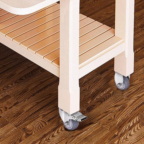 مجموعة عجلات 3 بوصة مكونة من 4 عجلات مطاطية شديدة التحمل مع قفل الفرامل، عجلات صناعية دوارة 360 درجة، عجلة مطاطية صامتة لطاولة العمل والعربة والأثاث (2 دوارة مع فرامل، 2 ثابت) in Kuwait