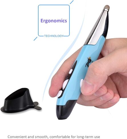 2020 Upgrade Wireless Optical Pocket Pen Mouse with Stylus Function, Promi 2.4G USB Digital Optical Pen Mouse, Adjustable 800/1200/1600 DPI Ergonomic Mice for PC Laptop Notebook Computer Mac (Blue) in Saudi Arabia