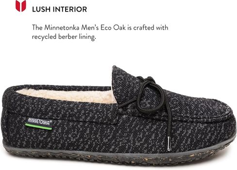 Minnetonka Men’s Eco Oak - Slip-On Shoes Featuring 100% Recycled Fabric and Laces, 50% Repurposed Berber Lining, Removable Contoured Footbed, and MinnTREAD Rubber Sole with Rice Husk in Saudi Arabia