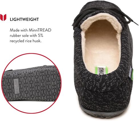 Minnetonka Men’s Eco Oak - Slip-On Shoes Featuring 100% Recycled Fabric and Laces, 50% Repurposed Berber Lining, Removable Contoured Footbed, and MinnTREAD Rubber Sole with Rice Husk in Saudi Arabia