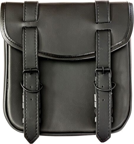 Motorcycle Sissy Bar Black Synthetic Leather Bag 3 Point Heavy Duty Mounts with Quick Release Front Buckles, Universal Fit for Sissy Bars or Forks (Stud) in Kuwait