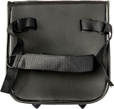 Motorcycle Sissy Bar Black Synthetic Leather Bag 3 Point Heavy Duty Mounts with Quick Release Front Buckles, Universal Fit for Sissy Bars or Forks (Stud) in Kuwait