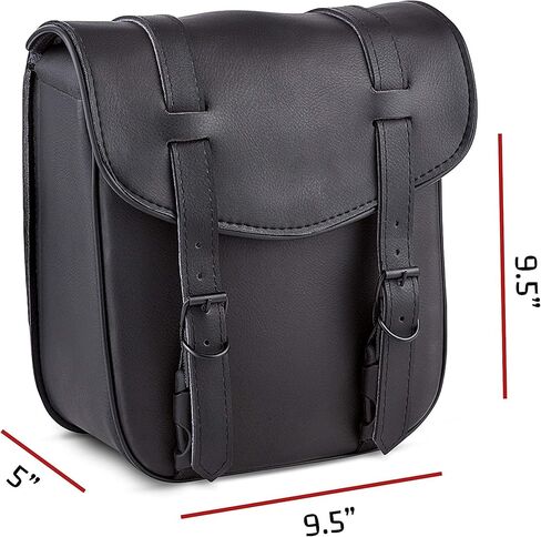 Motorcycle Sissy Bar Black Synthetic Leather Bag 3 Point Heavy Duty Mounts with Quick Release Front Buckles, Universal Fit for Sissy Bars or Forks (Stud) in Kuwait