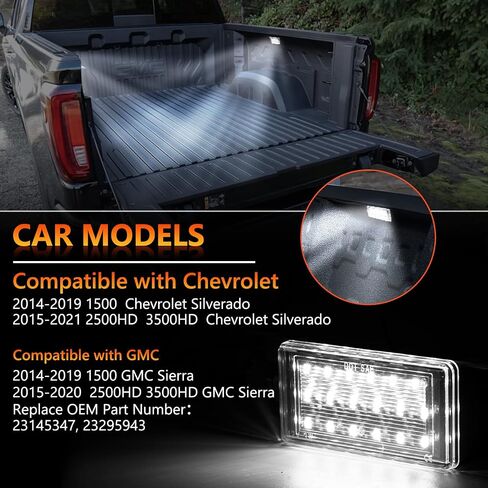 LED Truck Bed Light, Led Rear Cargo Area Lamp Perimeter Lights Compatible With Chevy Silverado Gmc Sierra 1500 2500hd 3500hd 2014 2015 2016 2017 2018 2019 2020 Stock Bed Lights,23145347,23295943 (OEM) in Kuwait