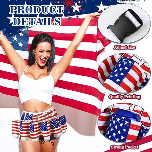 3 قطع من إكسسوارات الرابع من يوليو، حامل حزام وطني وقبعة البوري، شعر مستعار العلم الأمريكي، نظارات شمسية بيضاء لحفلات القمامة، ملابس كلاسيكية لعيد الاستقلال في الثمانينات in Kuwait