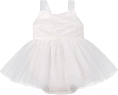 IBTOM CASTLE Newborn Baby Girls Romper Dress Backless Jumpsuit Bodysuit Birthday Cake Smash Princess Tulle Tutu Ruffle Dress in Saudi Arabia