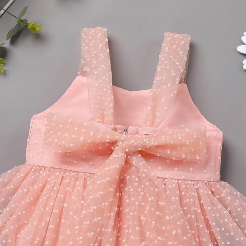 IBTOM CASTLE Newborn Baby Girls Romper Dress Backless Jumpsuit Bodysuit Birthday Cake Smash Princess Tulle Tutu Ruffle Dress in Saudi Arabia