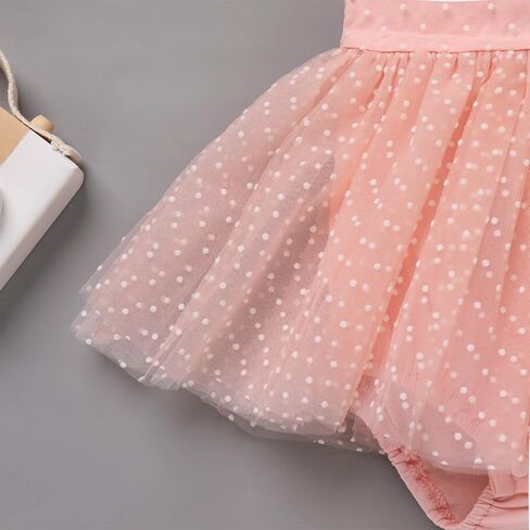 IBTOM CASTLE Newborn Baby Girls Romper Dress Backless Jumpsuit Bodysuit Birthday Cake Smash Princess Tulle Tutu Ruffle Dress in Saudi Arabia