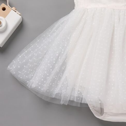 IBTOM CASTLE Newborn Baby Girls Romper Dress Backless Jumpsuit Bodysuit Birthday Cake Smash Princess Tulle Tutu Ruffle Dress in Saudi Arabia