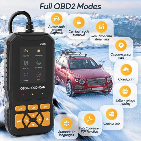 OBD2 Scanner Car Code Reader Car Check Engine and Scanner for Car Professional EOBD Scanner Diagnostic Tool for All OBDII Compliant Vehicles After 1996, 2024 Upgraded (OBDII+EOBD) in Saudi Arabia