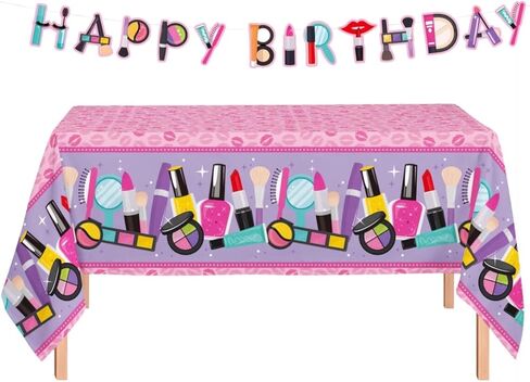 Serves 18 Complete Spa Birthday Party Supplies Includes Plates Napkins Table Covers Banner Ideal for Spa Party Birthday Party in Saudi Arabia