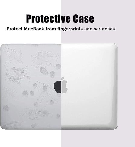 G JGOO متوافق مع حافظة MacBook Air 15 بوصة 2024 2023 إصدار M3 M2 Chip A3114 A2941 Touch ID وRetina Retina، حافظة حماية صلبة للكمبيوتر المحمول + غطاء لوحة مفاتيح + واقي شاشة، شفاف كريستالي in Kuwait