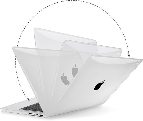 G JGOO متوافق مع حافظة MacBook Air 15 بوصة 2024 2023 إصدار M3 M2 Chip A3114 A2941 Touch ID وRetina Retina، حافظة حماية صلبة للكمبيوتر المحمول + غطاء لوحة مفاتيح + واقي شاشة، شفاف كريستالي in Kuwait