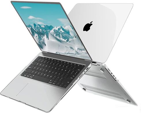 G JGOO متوافق مع حافظة MacBook Air 15 بوصة 2024 2023 إصدار M3 M2 Chip A3114 A2941 Touch ID وRetina Retina، حافظة حماية صلبة للكمبيوتر المحمول + غطاء لوحة مفاتيح + واقي شاشة، شفاف كريستالي in Kuwait
