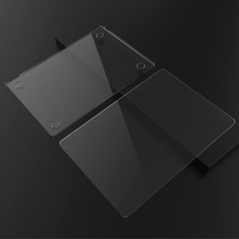 حافظة لجهاز MacBook Air 13.6 بوصة تم إصدارها 2022-2024 (موديل A3113 M3 A2681 M2 Chip) حافظة كمبيوتر محمول صلبة من البلاستيك مع واقي لوحة المفاتيح وواقي شاشة، شفاف 01 in Kuwait